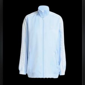 NEW Blue Adidas Satin Ruffle Track Jacket